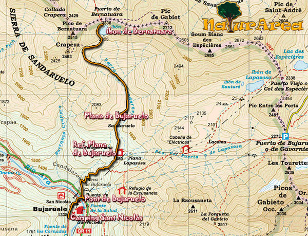 Mapa Ruta Ibon Bernatuara