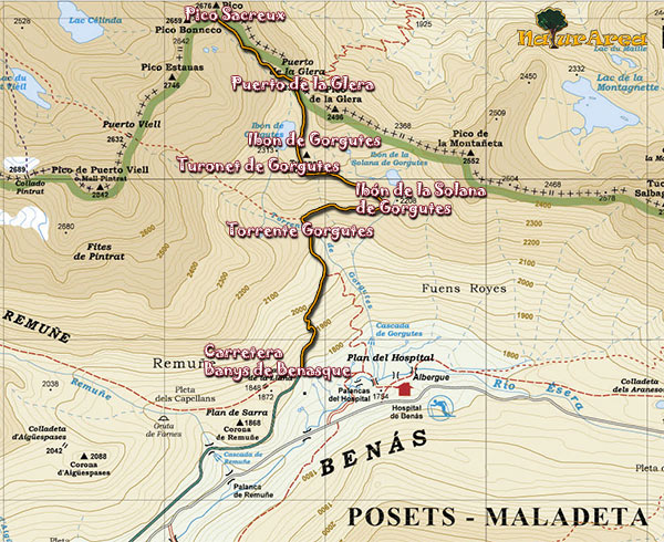 Mapa Ruta Ibon Gorgutes y Pico Sacreux