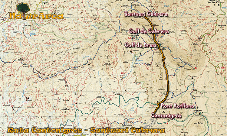 Mapa Cantonigrs - Santuario de Cabrera