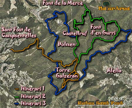 Mapa Ruta Cerro Galzeran (San Fost)