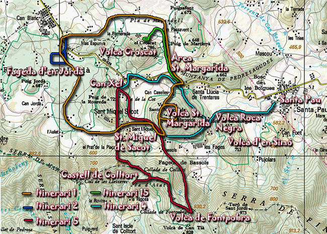 Mapa Ruta Fageda Jord