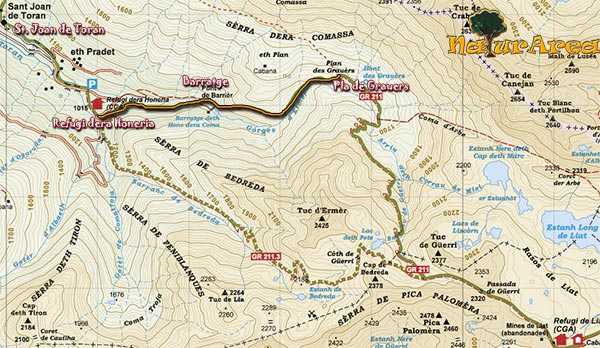 Mapa Ruta St Joan de Toran - Pla de Grauer